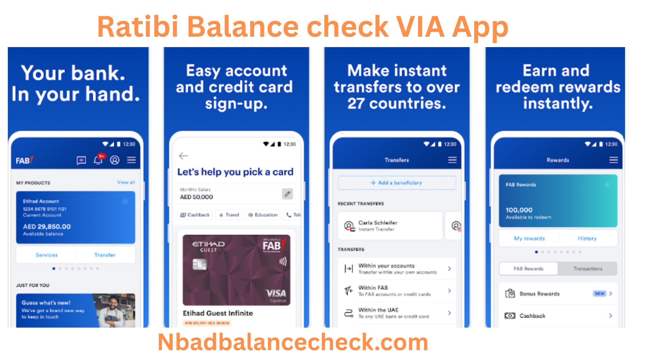 Check Ratibi Card Balance via FAB Mobile App Check Ratibi Card Balance via FAB Mobile App